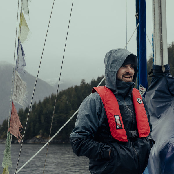 MJ1100 Men's Taku Essential Waterpoof Jacket Black-Admiral Grey