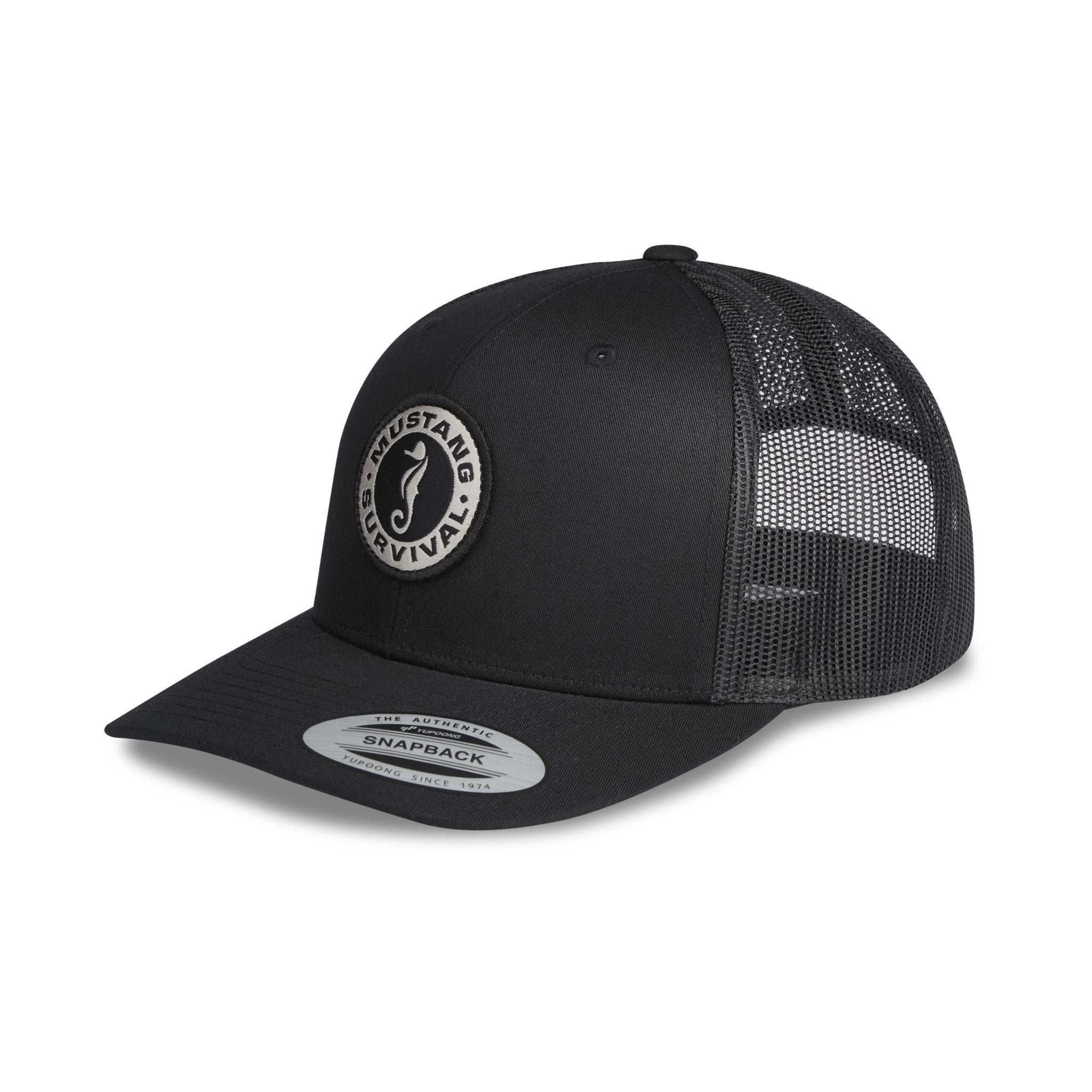 black mustang survival baseball cap