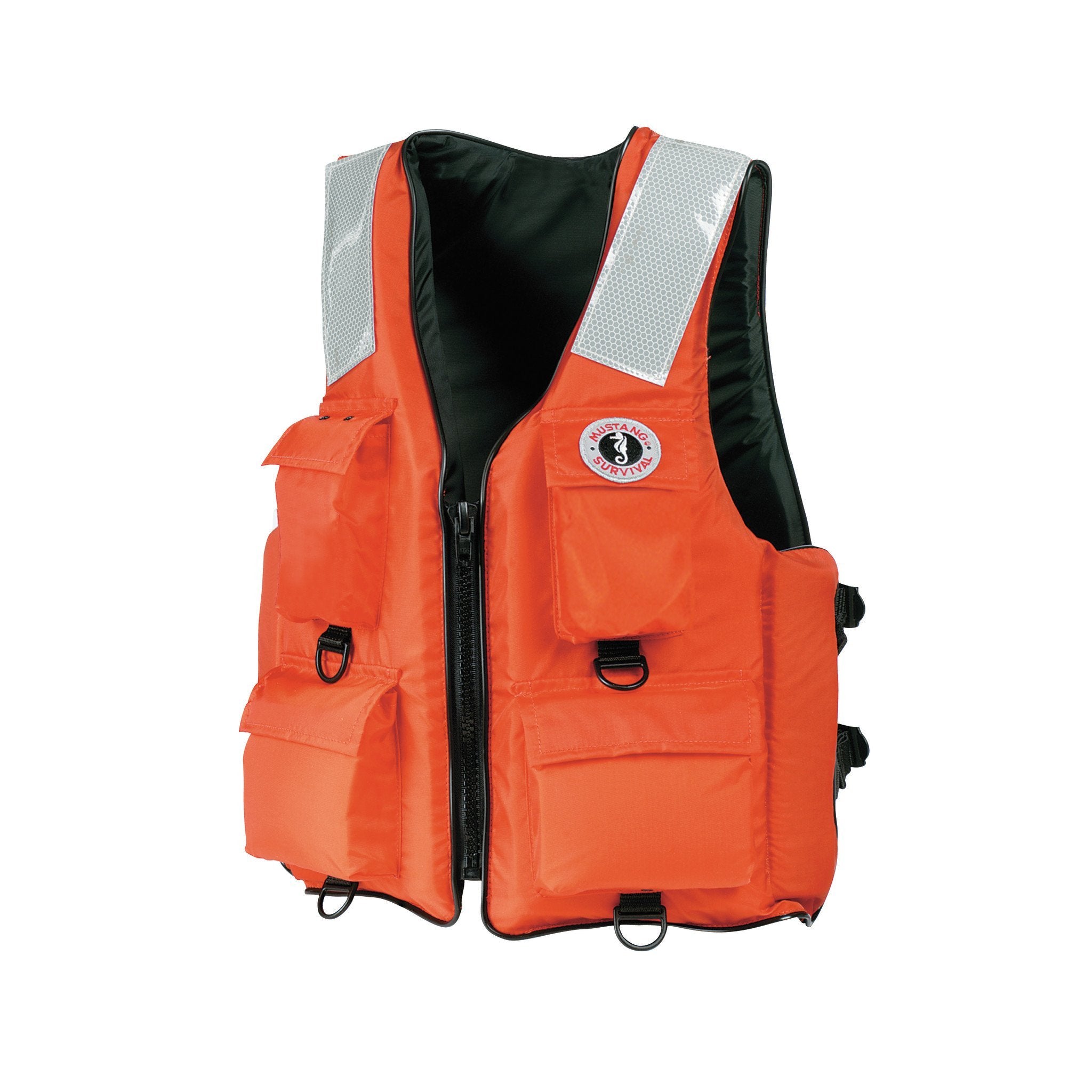 orange 4 pocket industrial work life vest