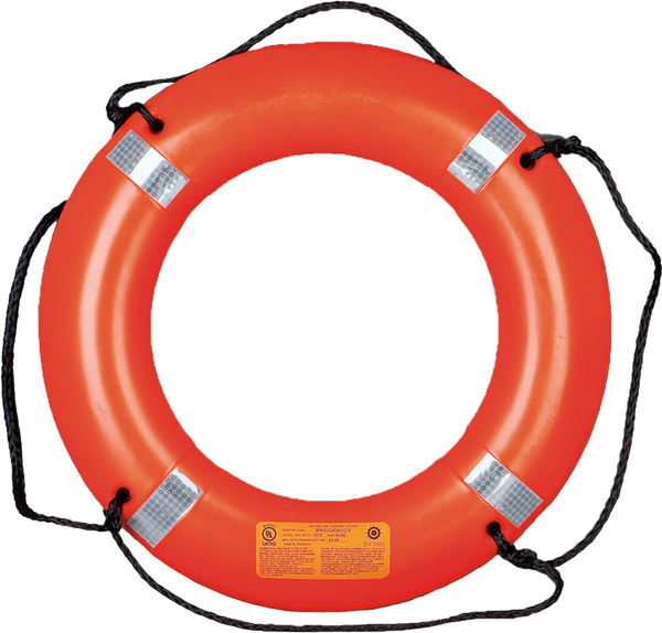 MRD030 30" Ring Buoy with Reflective Tape Orange