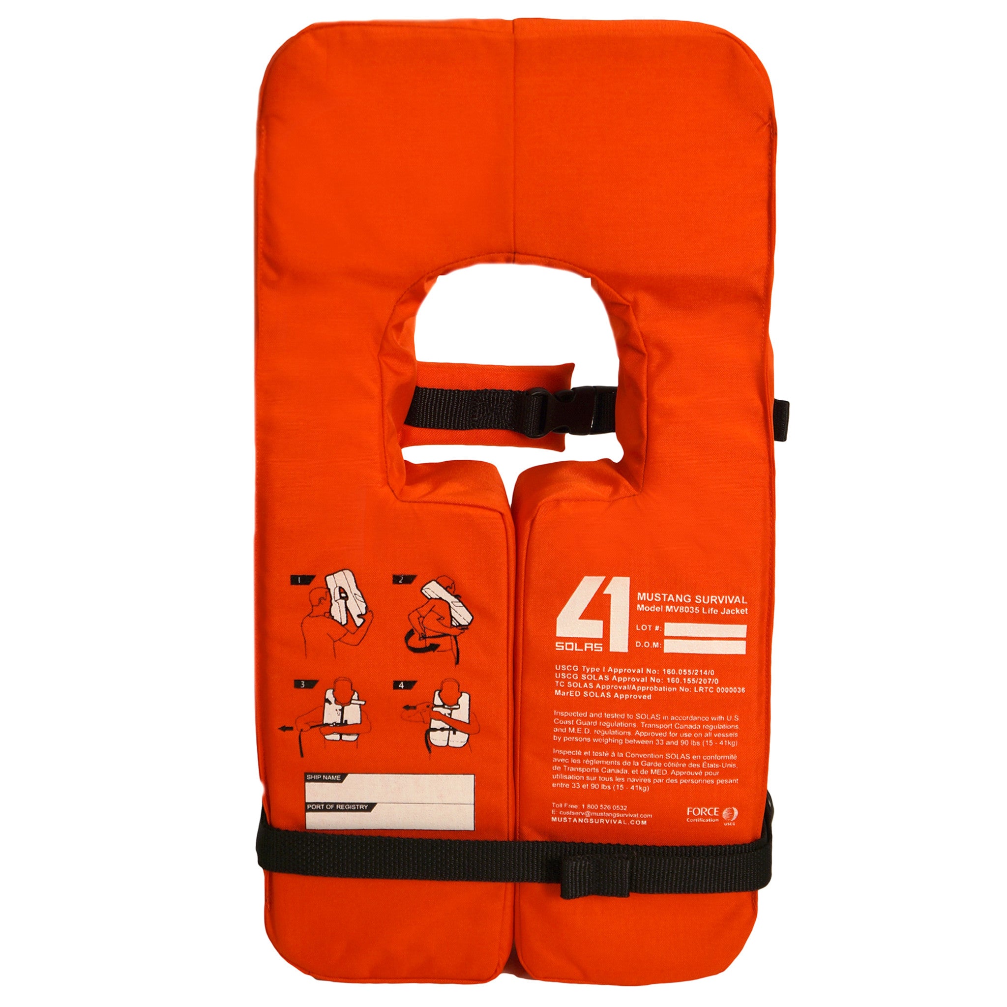 Adult 4-ONE SOLAS Life Jacket | Mustang Survival Canada